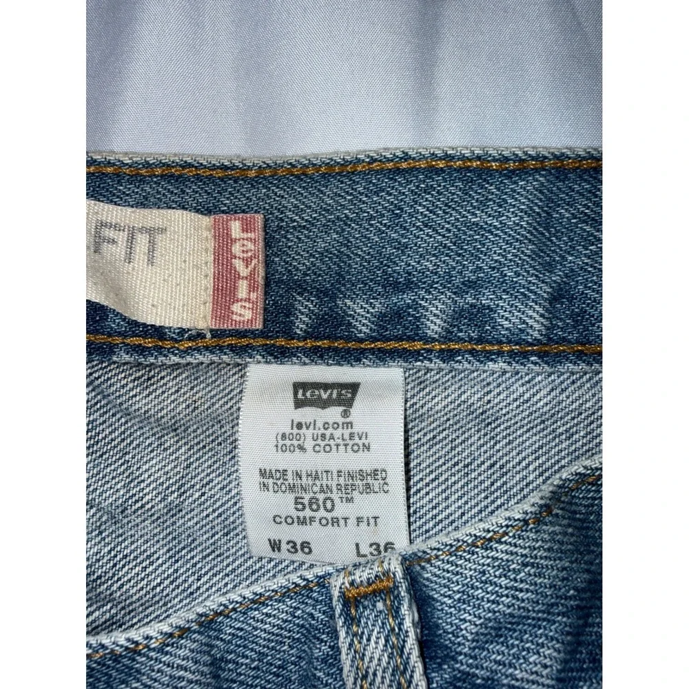 Levis 560 Comfort Fit Jeans Mens 36x36 Medium Wash Blue Denim Relaxed Tapered